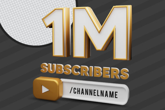 1M YouTube Subscribers 3D PSD Icon Guide