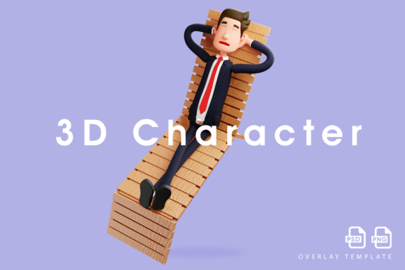 3D Design Relaxing on a Lazy Chair