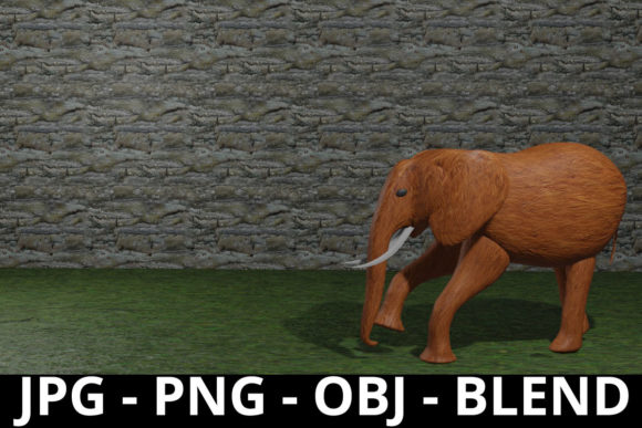 3d Rendering Wooden Elephant Wallpaper