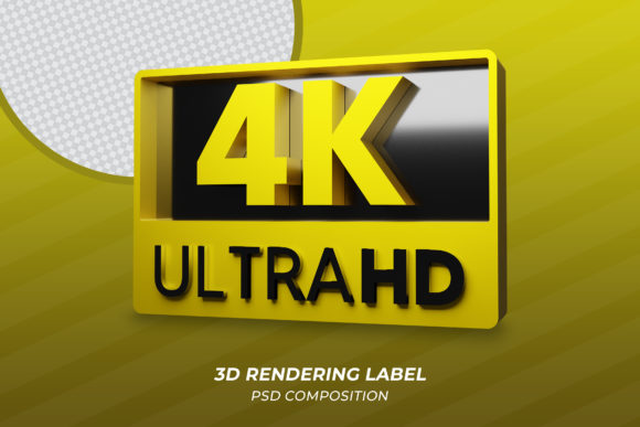 4K HD Ultra 3D Render PSD Icon Logo