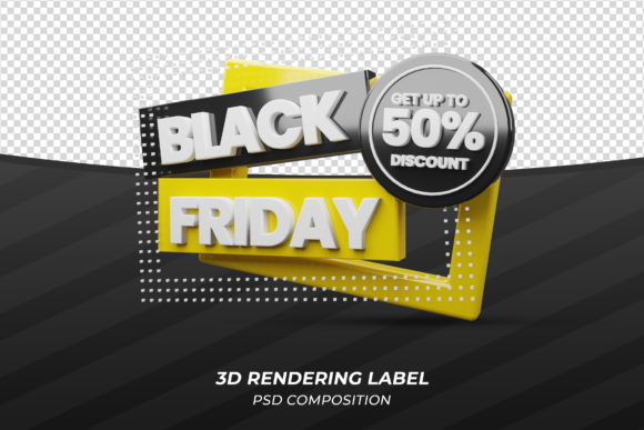 Black Friday 50 off 3D Render PSD