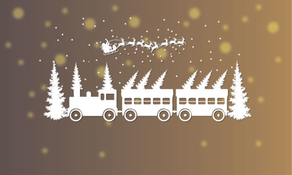 Christmas Train Papercut 3d Design for Creators