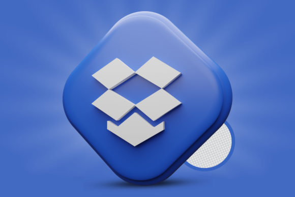 Dropbox Icon 3D Render Premium PSD Logo
