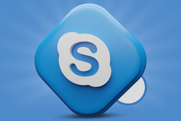 Elevate Your Brand Identity with the Skype Icon 3D Render Premium PSD Logo