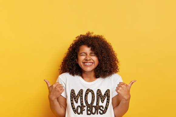 Mom of Boys with Leopard Print 3D Design