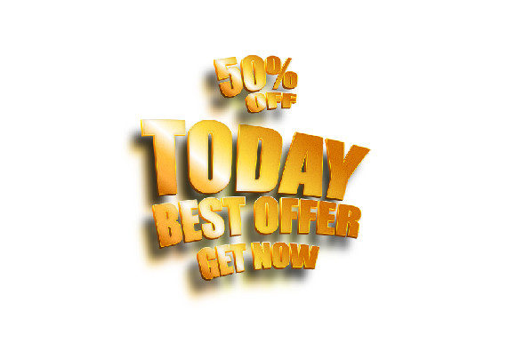 Today Best Offer Get Now Text 3D Design